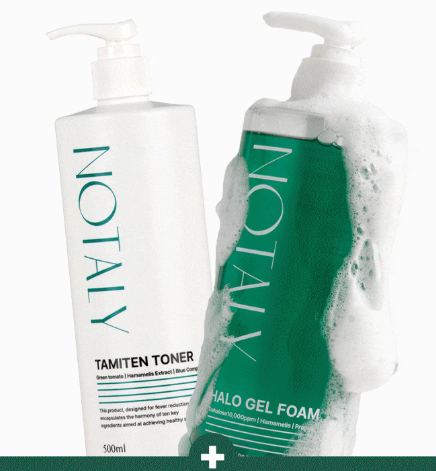 NOTALY Calming Duo Cleansing Set – Halo Gel Foam Cleanser + Tamiten Toner (500ml Each)
